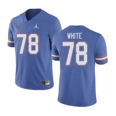 Men's Florida Gators #78 Ethan White NCAA Jordan Brand Blue Authentic Stitched College Football Jersey XHY5662NW